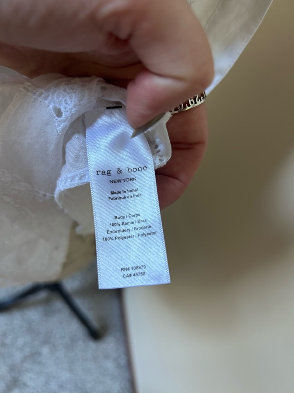 rag & bone White Gabby Eyelet Top - Picture 7 of 8